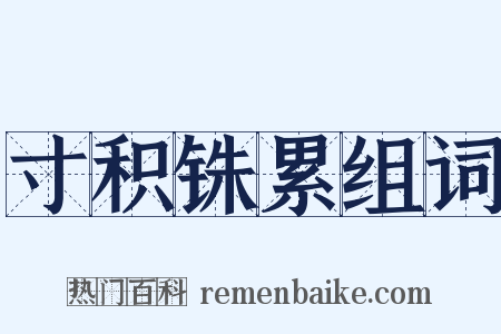 寸积铢累组词是什么意思的图片